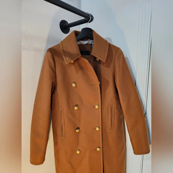J. Crew Double-Breasted Camel Peacoat - Picture 2 of 6